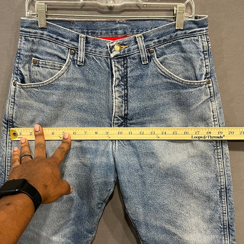 Wrangler Fleece Lined Jeans Mens 32x32 Blue Red Insulated Straight Leg 33213SW - Picture 10 of 10